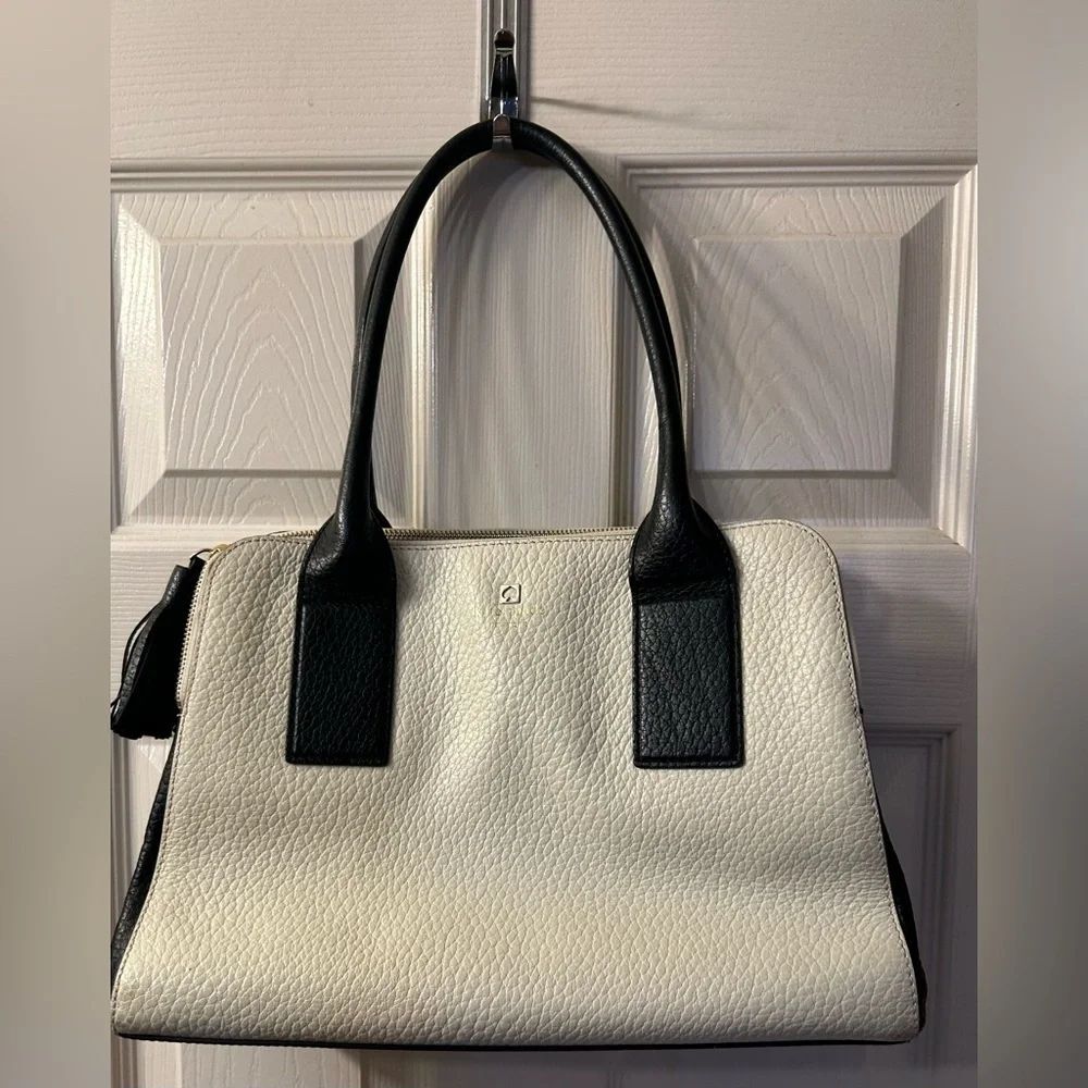 Kate Spade leather  Black and Cream Tote Bag